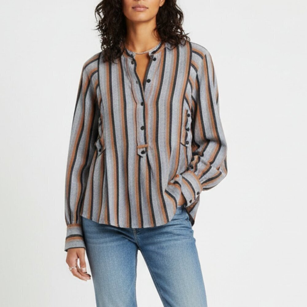 Isabel Marant Étoile Blouse Striped Button Down Shirt Boho FR 36